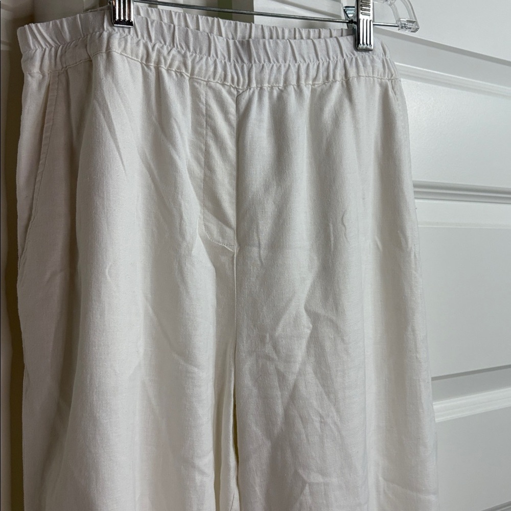 JOHN MARK linen blend wide leg pants size small minimalist lagenlook coastal - Picture 5 of 7